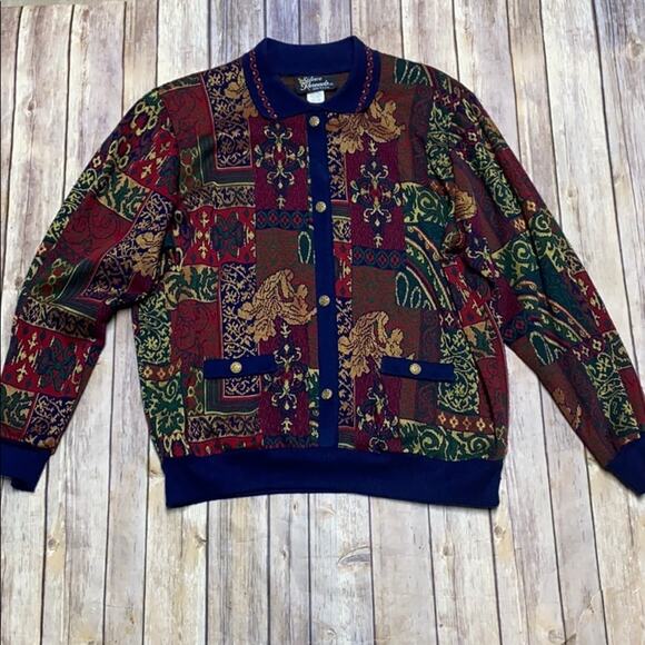 Silver Threads Vintage Made in USA Sweater M - Picture 1 of 5